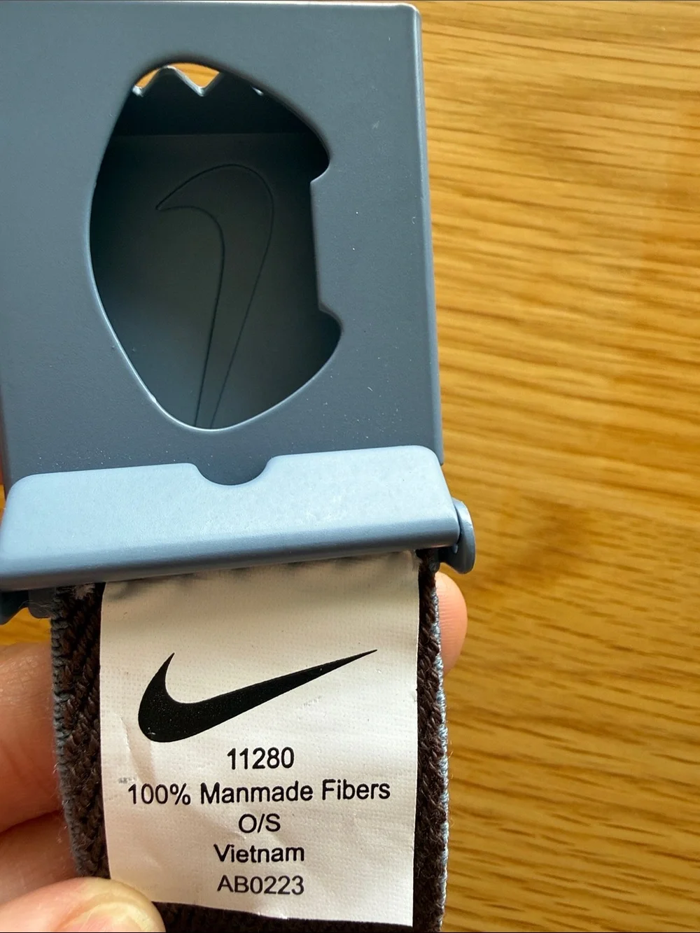 Nike Men's Gray Webbing Belt with Matte Gray Buckle
